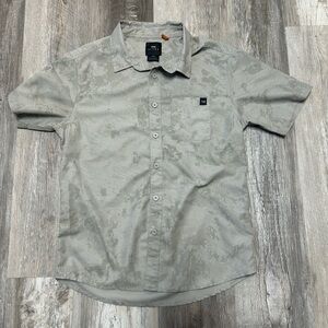 Men’s Sitka Mojave Light Gray Short Sleeve Button-down Shirt Size Medium